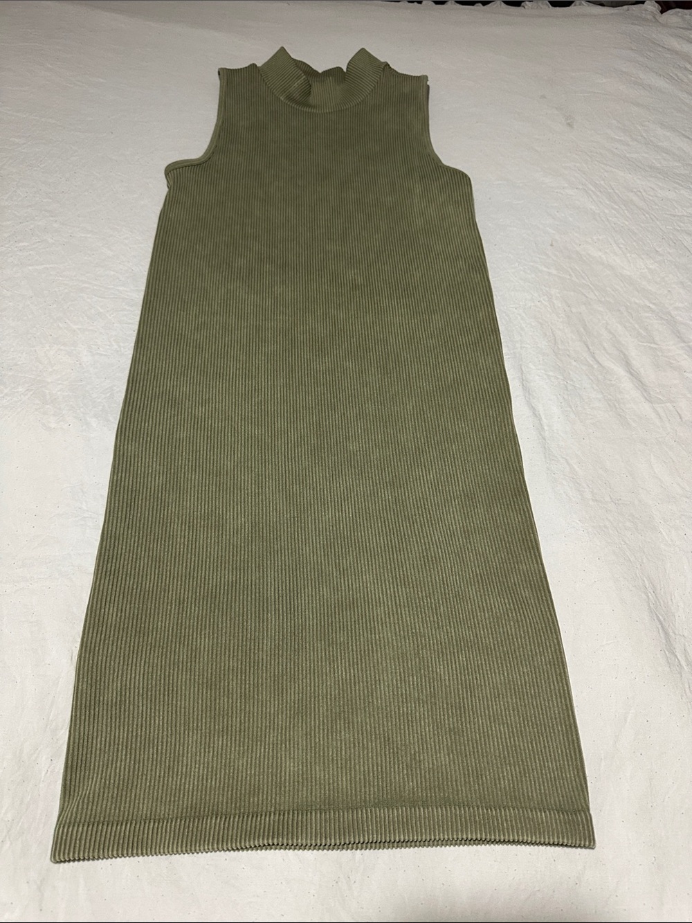 Forever 21 Olive Green Ribbed Midi Dress